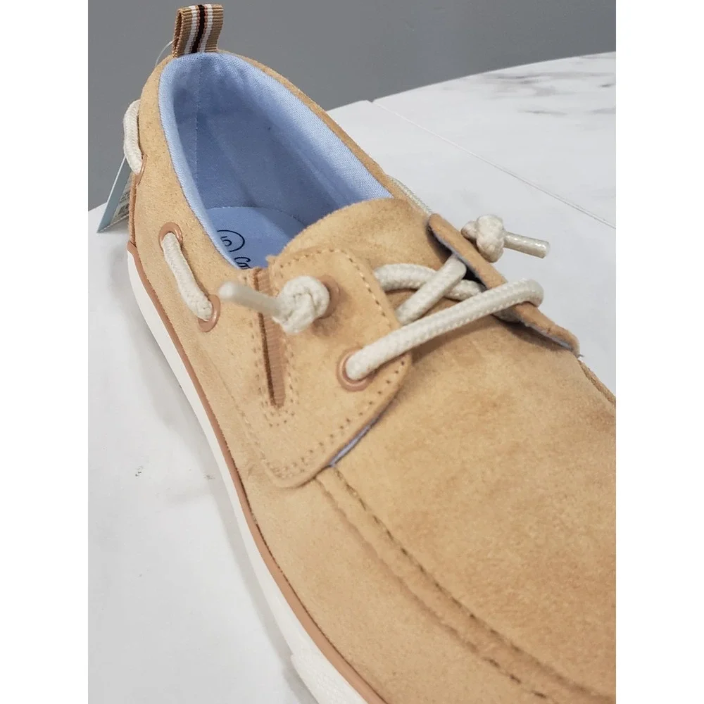 NEW Cat & Jack Boy's Reece Slip On Boat Shoes Beige Size 5‎ Tan Easter Dress